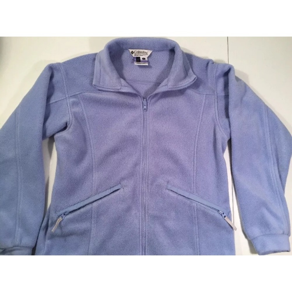 Columbia Full Zip Fleece Jacket Pockets Periwinkle